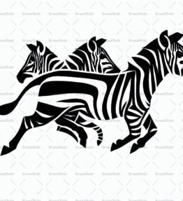 Herde von laufenden Zebras